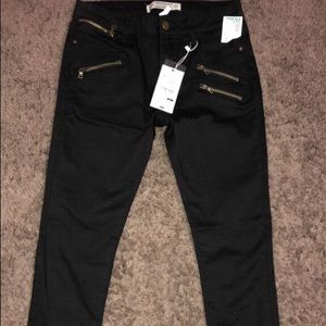 Black jeans w/gold zippers